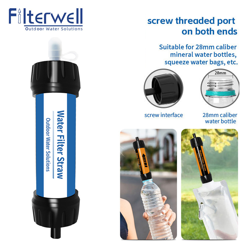 Water Purification Straw - Filterwell القش المياه التخييم ، نظام