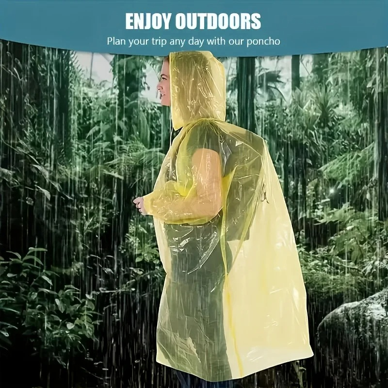 Emergency Poncho Rain - 5/10 قطع معطف واق من المطر
