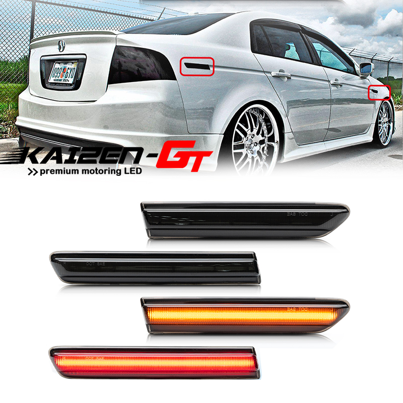 Signal Flare Kit - أضواء جانبية LED للسيارة بعدسات مدخنة،