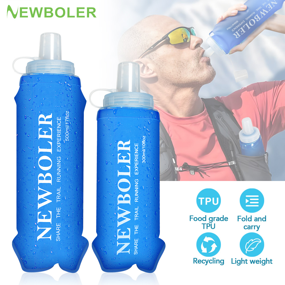 Water Bag Collapsible - NEWBOLER 300/500 مللي زجاجة ماء بولي