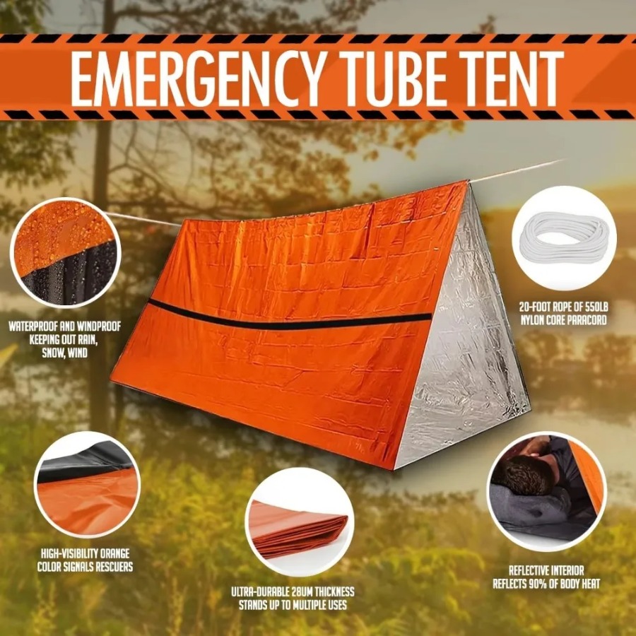 Emergency Mylar Tent - قطعة واحدة من كيس النوم في