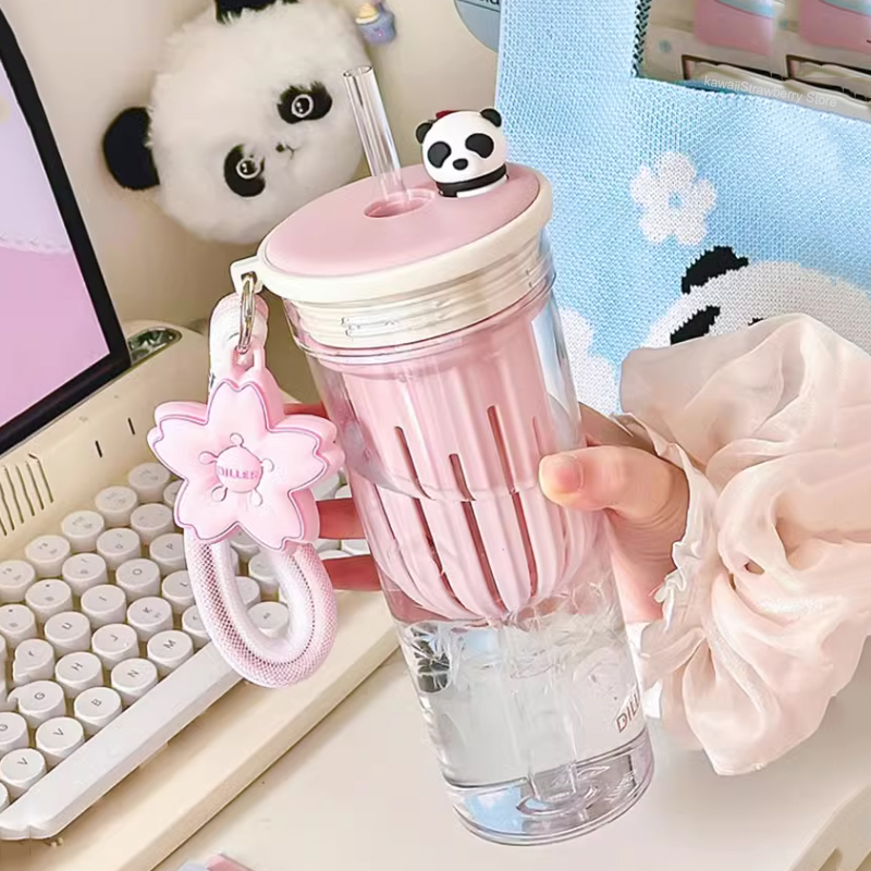 Water Purification Straw - 650 مللي زجاجة ماء Kawaii مع