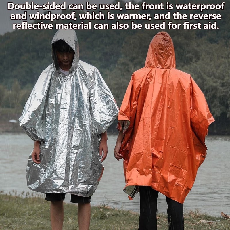 Emergency Poncho Rain - 1-10 قطع من بطانية الطوارئ المقاومة