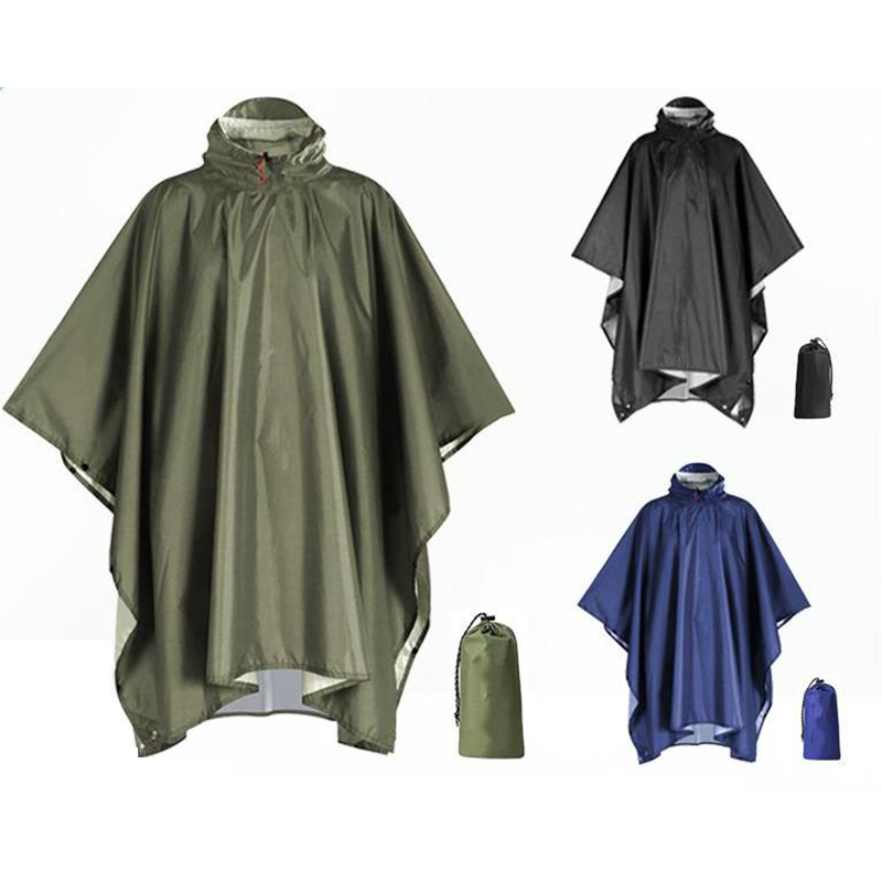 Emergency Poncho Rain - معطف مطر شديد التحمل للبالغين ،