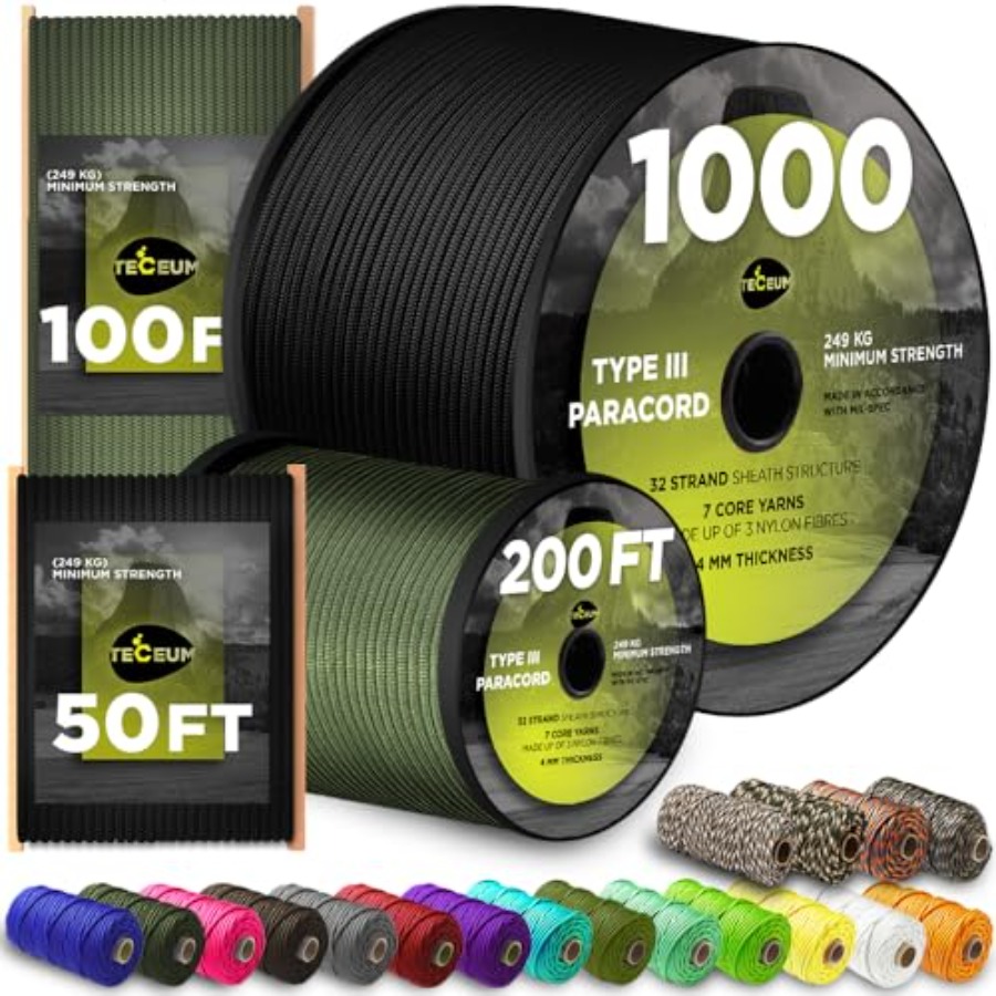 حبل باراكورد 5/32 بوصة، 1000 ق - مراجعة Para Cord 1000Ft وسعره
