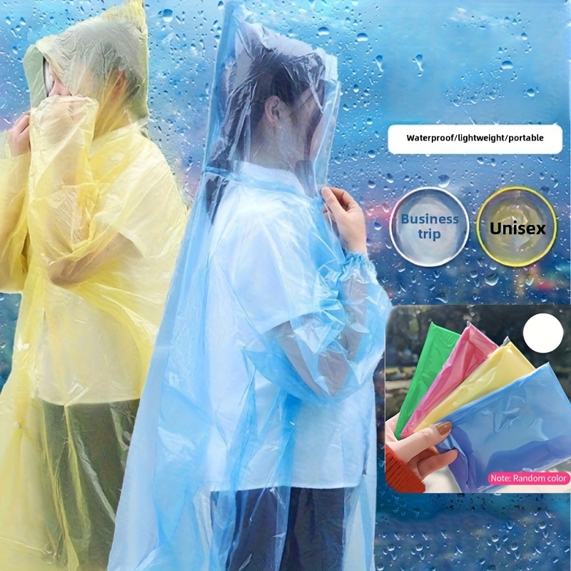 5/10 قطع معطف مطر للاستخدام مر - مراجعة Emergency Poncho Rain وسعره