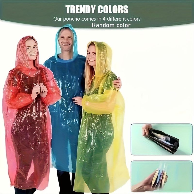 5/10 قطع معطف مطر للاستخدام مر - مراجعة Emergency Poncho Rain وسعره