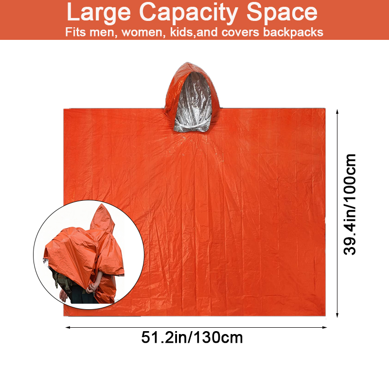 بطانية طوارئ حرارية مقاومة للم - مراجعة Emergency Poncho Rain وسعره