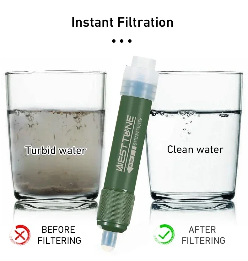 Westtune في الهواء الطلق التخي - مراجعة Water Purification Straw وسعره