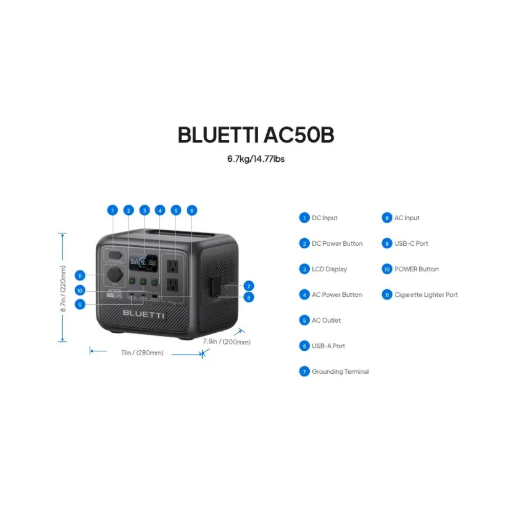 محطة طاقة محمولة BLUETTI AC50B - مراجعة Solar Emergency Charger وسعره