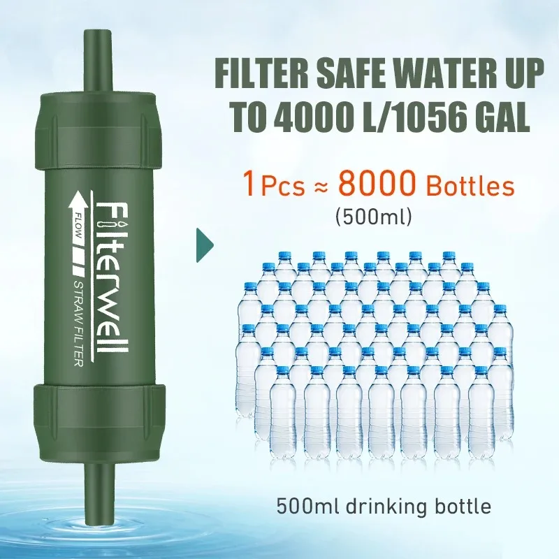 1 قطعة في الهواء الطلق تصفية ا - مراجعة Water Purification Straw وسعره