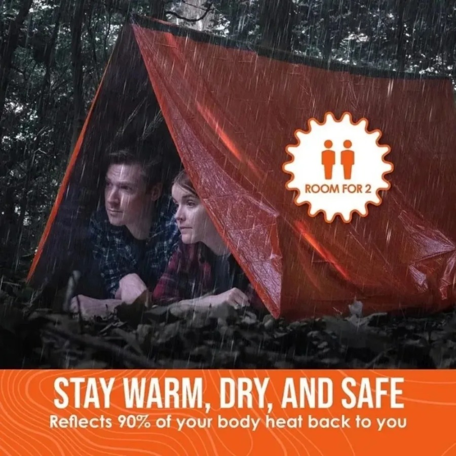 قطعة واحدة من كيس النوم في حال - مراجعة Emergency Mylar Tent وسعره