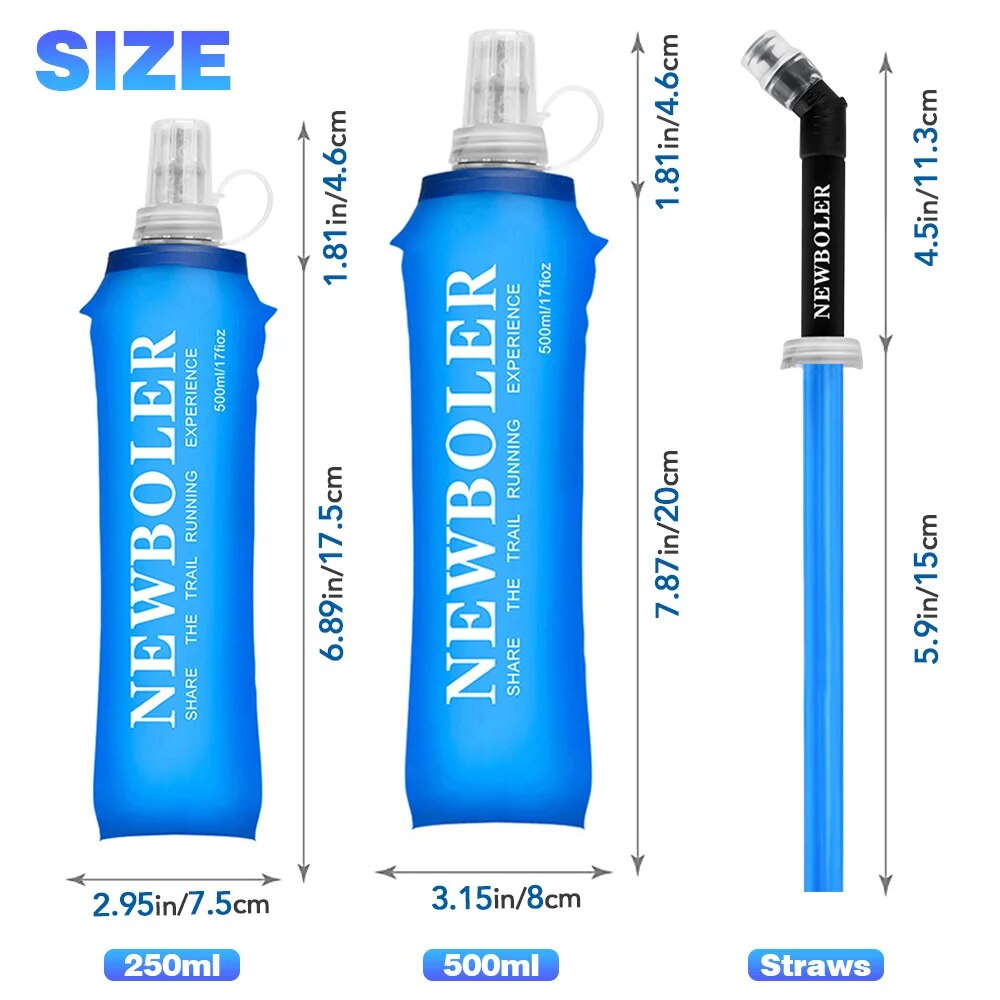 NEWBOLER 250 مللي 500 مللي زجا - مراجعة Water Bag Collapsible وسعره